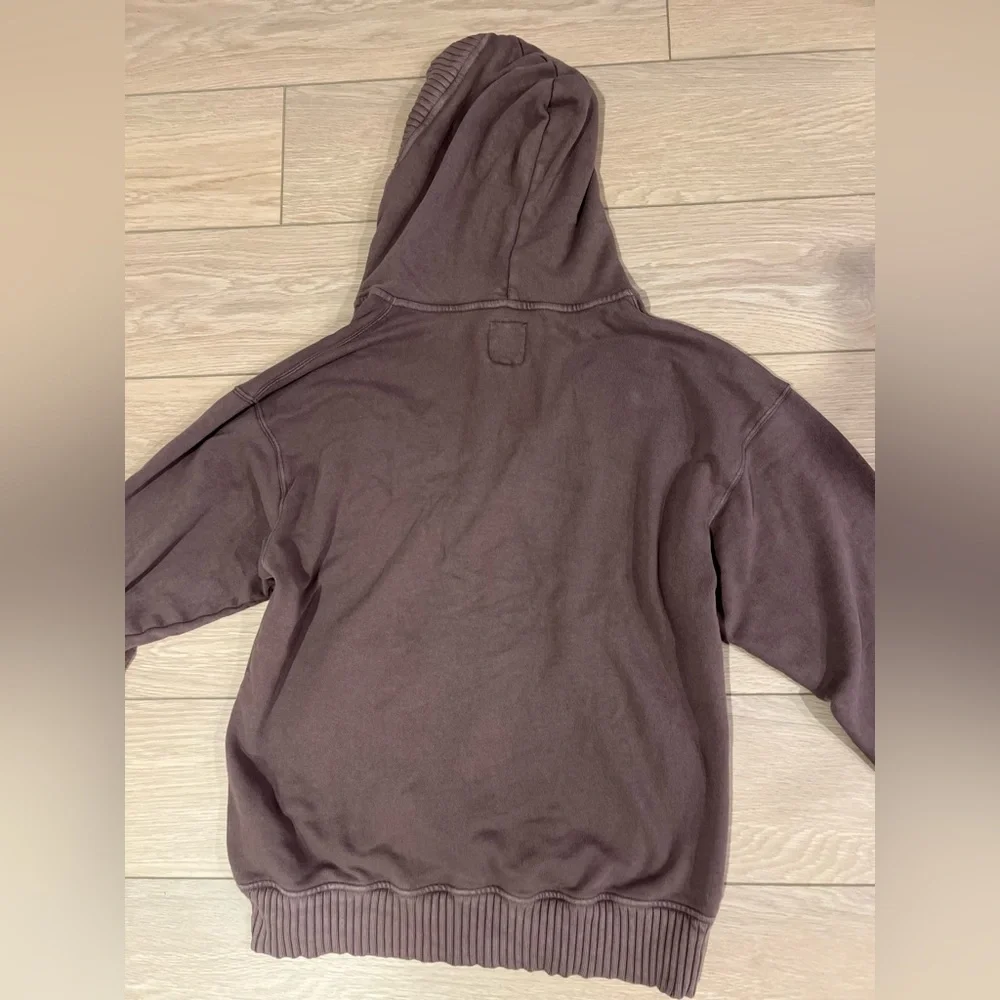 Aerie Down to Earth oversized Henley sweatshirt hoodie brown size medium - Picture 7 of 10
